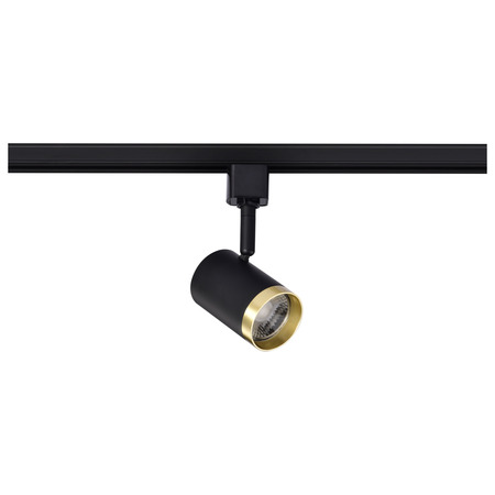 Nuvo 12-Watt LED Small Cylindrical Track Head - 3000K - Matte Black and Brushed Brass Finish TH637